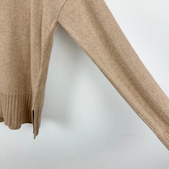 NEW Banana Republic Cashmere Sweater Pullover Mock Neck Camel Tan Womens Small - Picture 6 of 12